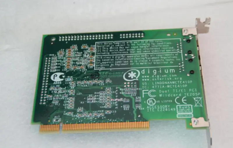 Digium Wildcard TE205P Dual Port ISDN PCI Card carte mère industrielle