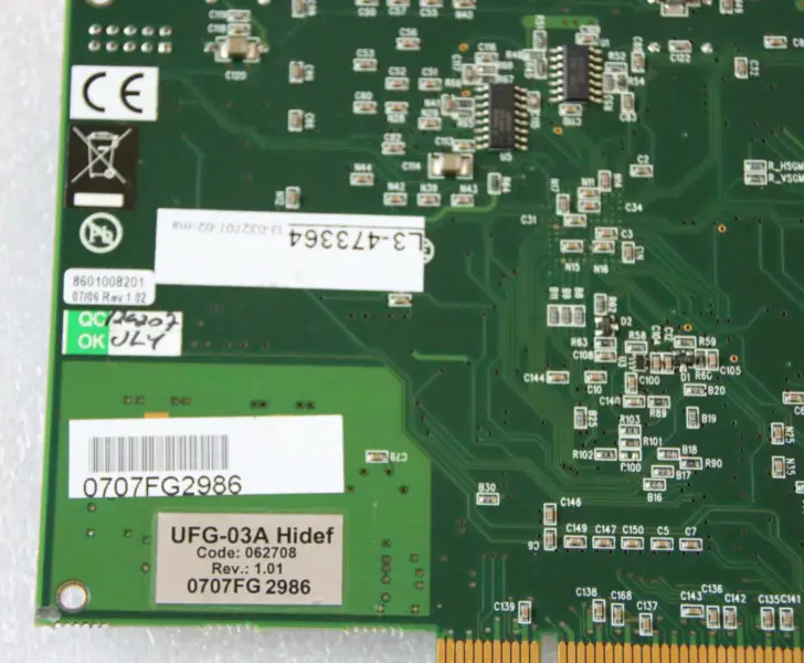 UNIGRAF UFG-03A Hidef UFG-03 PCI Card DAQ Card