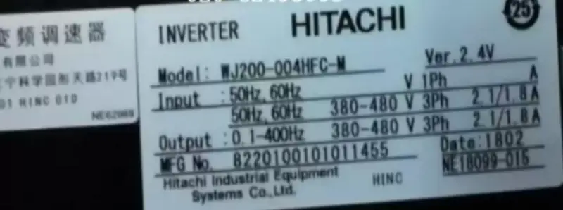 HITACHI INVERTER WJ200-004HFC-M 0.4KW NEW
