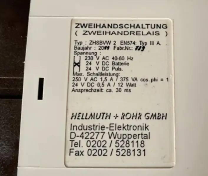 HELLMUTH+ROHR ZHSBVW2 RELAIS