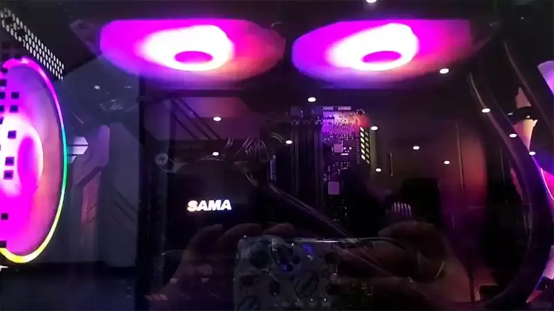 Sama 120mm Cooler Cpu Liquido Intel Cpu Cooler With Temperature Gaming Computer Liquid Cooler