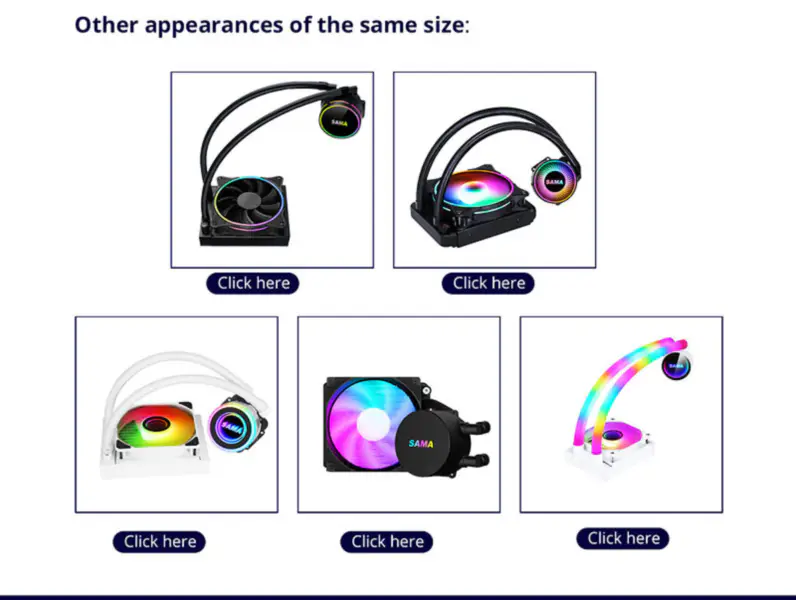 Sama 12cm Aio Cpu Cooler Radiator Copper Display Water Liquid Cooling Pc Cpu Cooler Rgb Glow With Lower Noise Pump