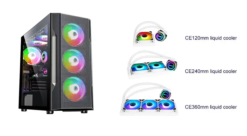 Sama 36cm Aio Cpu Cooler Radiator Copper Display Water Liquid Cooling Pc Cpu Cooler Rgb Glow With Lower Noise Pump