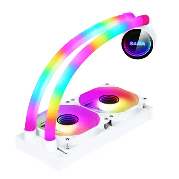 Sama Argb Infinity Mirror Fans 240mm Copper Radiator All In One Cpu Water Cooling Cpu Liquid Cooler For Intel Amd