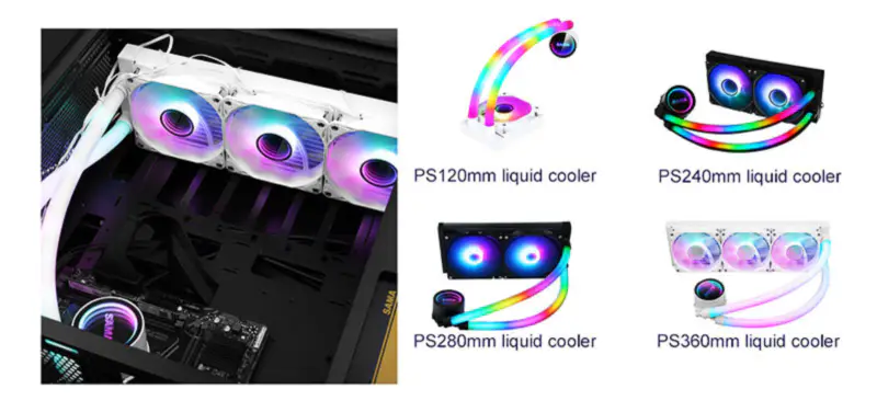 Sama Argb Infinity Mirror Fans 240mm Copper Radiator All In One Cpu Water Cooling Cpu Liquid Cooler For Intel Amd