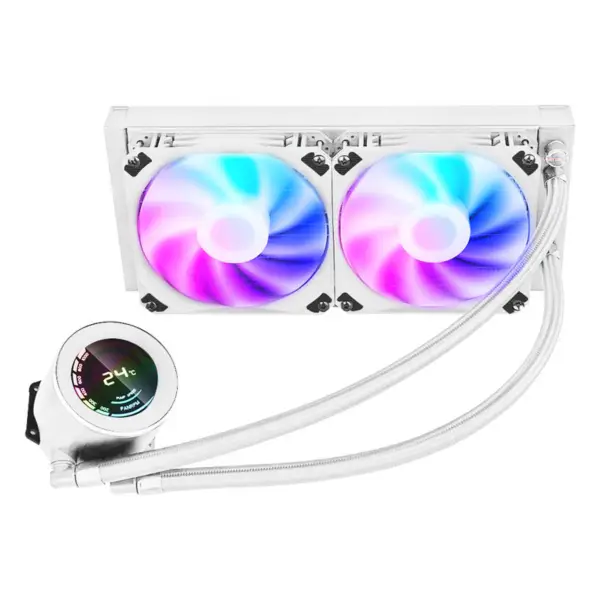 Sama Custom Temperature Display 240 Rainbow Addressable Rgb Aio Cpu Water Liquid Cooling Fan Radiator Block Plate Kit System