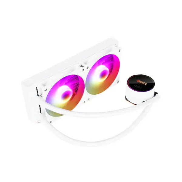 Sama Customizable Logo Argb Cooling Fan Cpu Cooler White/black Version Lcd Display Cpu Core Temperature Pc Liquid Cooler
