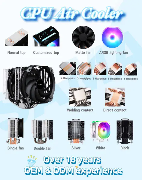 Sama Logo personnalisable Argb Light Effects Cpu Air Cooling