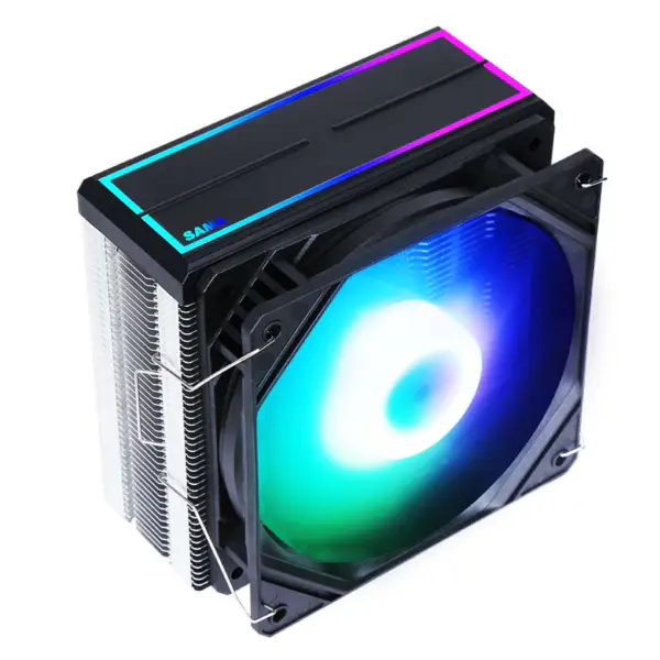Sama Black Rainbow Rgb Gaming Computer Cooling Radiator Heat Pipe Processor Air Cooling Cpu Air Coolers With 4 Copper Pipe