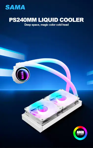 Sama Customized 240mm Rgb Lighting Liquid Aio Cooler Cpu Liquid Cooler Water Cooling Liquid Cooler For Pc