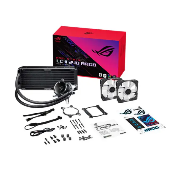 AsUs Rog Strix Lc Ii 240 Argb 2fans Integrated Water Cooled Radiator Cpu Asetek 7th Pwm Dc Cpu Cooling Argb Fan